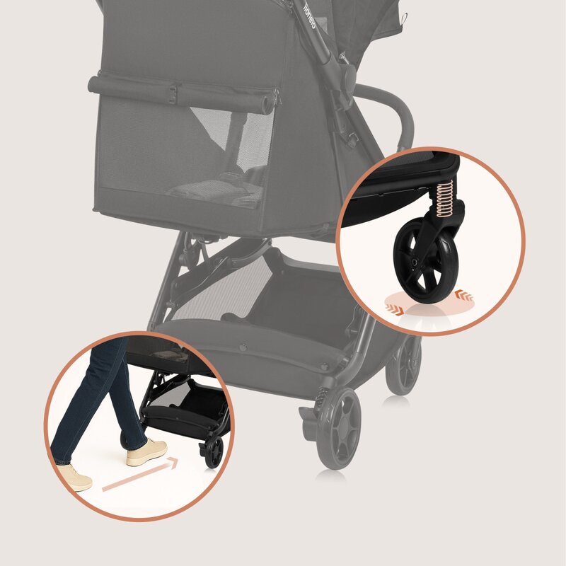 Carucior sport, Lionelo, Julie Air, Greutate redusa - 7.5 kg, Sustine 22 kg, 6 luni+, Capotina impermeabila, Protectie SPF 50+, Include suport sticla, Pliere compacta pentru calatorii, Conform cu EN1888-1 si EN1888-2, Negu Onyx - gogobaby.ro