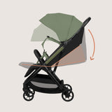 Carucior sport, Lionelo, Julie Air, Greutate redusa - 7.5 kg, Sustine 22 kg, 6 luni+, Capotina impermeabila, Protectie SPF 50+, Include suport sticla, Pliere compacta pentru calatorii, Conform cu EN1888-1 si EN1888-2, Verde Sage