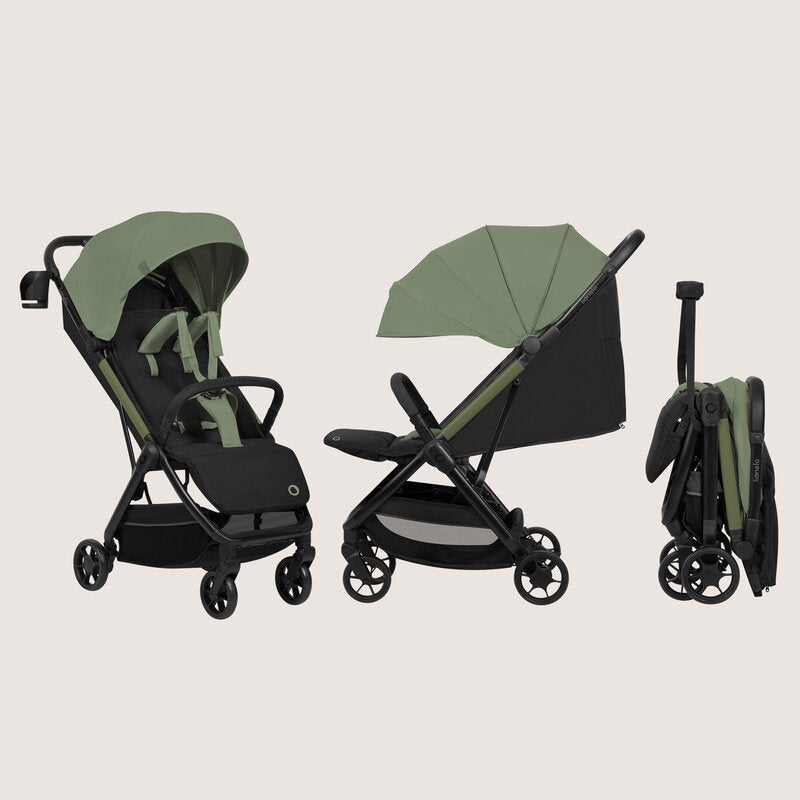 Carucior sport, Lionelo, Julie Air, Greutate redusa - 7.5 kg, Sustine 22 kg, 6 luni+, Capotina impermeabila, Protectie SPF 50+, Include suport sticla, Pliere compacta pentru calatorii, Conform cu EN1888-1 si EN1888-2, Verde Sage
