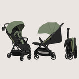 Carucior sport, Lionelo, Julie Air, Greutate redusa - 7.5 kg, Sustine 22 kg, 6 luni+, Capotina impermeabila, Protectie SPF 50+, Include suport sticla, Pliere compacta pentru calatorii, Conform cu EN1888-1 si EN1888-2, Verde Sage