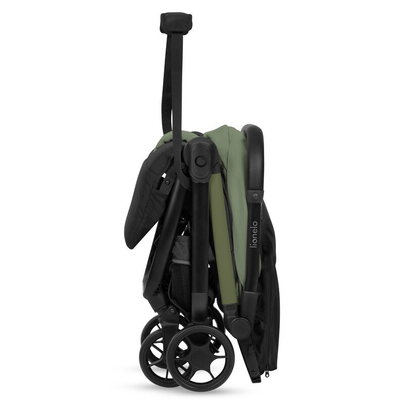 Carucior sport, Lionelo, Julie Air, Greutate redusa - 7.5 kg, Sustine 22 kg, 6 luni+, Capotina impermeabila, Protectie SPF 50+, Include suport sticla, Pliere compacta pentru calatorii, Conform cu EN1888-1 si EN1888-2, Verde Sage