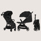 Carucior sport, Lionelo, Julie Air, Greutate redusa - 7.5 kg, Sustine 22 kg, 6 luni+, Capotina impermeabila, Protectie SPF 50+, Include suport sticla, Pliere compacta pentru calatorii, Conform cu EN1888-1 si EN1888-2, Negu Onyx