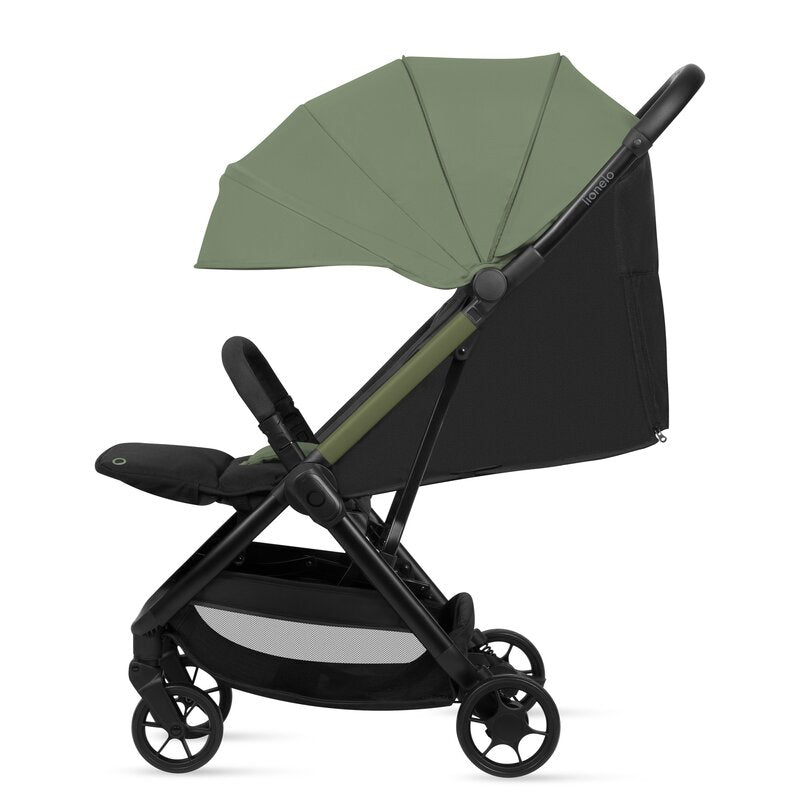 Carucior sport, Lionelo, Julie Air, Greutate redusa - 7.5 kg, Sustine 22 kg, 6 luni+, Capotina impermeabila, Protectie SPF 50+, Include suport sticla, Pliere compacta pentru calatorii, Conform cu EN1888-1 si EN1888-2, Verde Sage