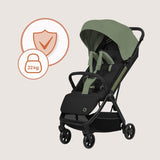 Carucior sport, Lionelo, Julie Air, Greutate redusa - 7.5 kg, Sustine 22 kg, 6 luni+, Capotina impermeabila, Protectie SPF 50+, Include suport sticla, Pliere compacta pentru calatorii, Conform cu EN1888-1 si EN1888-2, Verde Sage