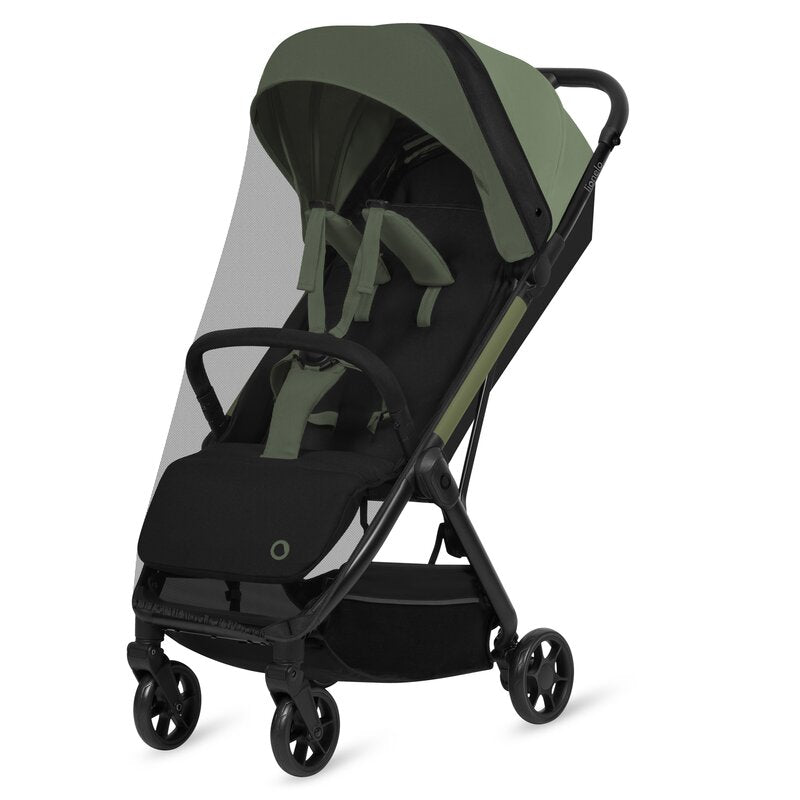 Carucior sport, Lionelo, Julie Air, Greutate redusa - 7.5 kg, Sustine 22 kg, 6 luni+, Capotina impermeabila, Protectie SPF 50+, Include suport sticla, Pliere compacta pentru calatorii, Conform cu EN1888-1 si EN1888-2, Verde Sage