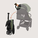 Carucior sport, Lionelo, Julie Air, Greutate redusa - 7.5 kg, Sustine 22 kg, 6 luni+, Capotina impermeabila, Protectie SPF 50+, Include suport sticla, Pliere compacta pentru calatorii, Conform cu EN1888-1 si EN1888-2, Verde Sage