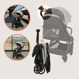 Carucior sport, Lionelo, Julie Air, Greutate redusa - 7.5 kg, Sustine 22 kg, 6 luni+, Capotina impermeabila, Protectie SPF 50+, Include suport sticla, Pliere compacta pentru calatorii, Conform cu EN1888-1 si EN1888-2, Bej