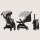 Carucior sport, Lionelo, Julie Air, Greutate redusa - 7.5 kg, Sustine 22 kg, 6 luni+, Capotina impermeabila, Protectie SPF 50+, Include suport sticla, Pliere compacta pentru calatorii, Conform cu EN1888-1 si EN1888-2, Bej