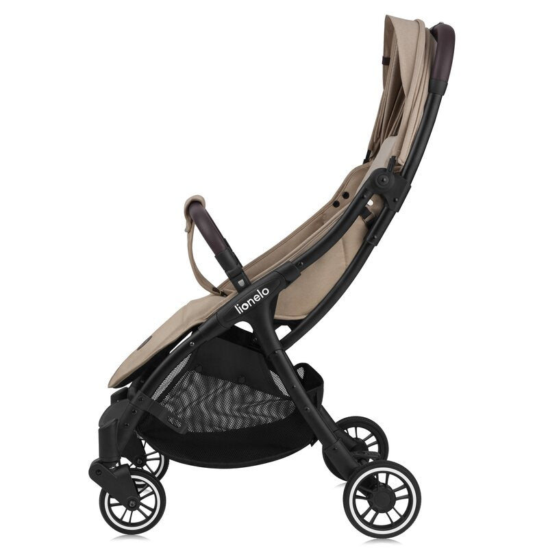 Carucior sport, Lionelo, Julie One, De la nastere, Greutate redusa, Cu accesorii, Cadru din aluminiu, 0-22 kg, Pliere compacta pentru avion, Conform cu standardele europene de securitate EN1888-1 si EN1888-2, Bej