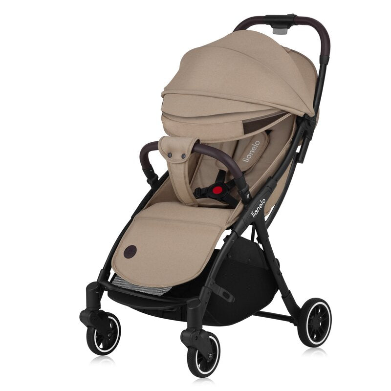 Carucior sport, Lionelo, Julie One, De la nastere, Greutate redusa, Cu accesorii, Cadru din aluminiu, 0-22 kg, Pliere compacta pentru avion, Conform cu standardele europene de securitate EN1888-1 si EN1888-2, Bej