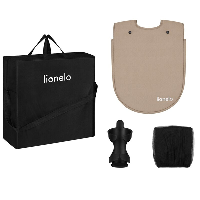 Carucior sport, Lionelo, Julie One, De la nastere, Greutate redusa, Cu accesorii, Cadru din aluminiu, 0-22 kg, Pliere compacta pentru avion, Conform cu standardele europene de securitate EN1888-1 si EN1888-2, Bej - gogobaby.ro