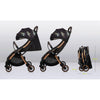Carucior sport, Lionelo, Julie One, Editie limitata Golden Moments, De la nastere, Greutate redusa, Cu accesorii, Cadru din aluminiu, 0-22 kg, Pliere compacta pentru avion, Conform cu standardele europene de securitate EN1888-1 si EN1888-2, Negru - gogobaby.ro