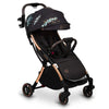 Carucior sport, Lionelo, Julie One, Editie limitata Golden Moments, De la nastere, Greutate redusa, Cu accesorii, Cadru din aluminiu, 0-22 kg, Pliere compacta pentru avion, Conform cu standardele europene de securitate EN1888-1 si EN1888-2, Negru - gogobaby.ro