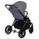 Carucior sport, Lionelo, Mika Plus, Cadru din aluminiu, Copertina XXL, Spatar reglabil in 3 pozitii, Cu accesorii, Pana la 22 kg, 6-48 luni; EN1888-1, EN1888-2 EN1466, Gri