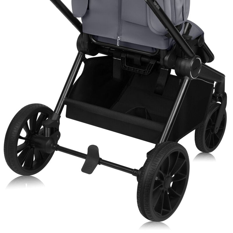 Carucior sport, Lionelo, Mika Plus, Cadru din aluminiu, Copertina XXL, Spatar reglabil in 3 pozitii, Cu accesorii, Pana la 22 kg, 6-48 luni; EN1888-1, EN1888-2 EN1466, Gri