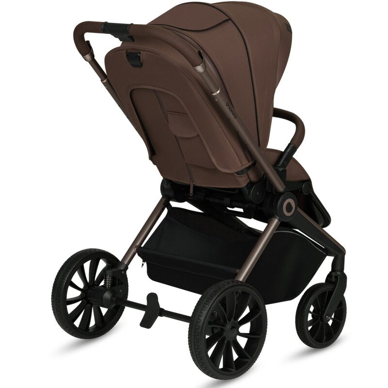 Carucior sport, Lionelo, Mika Plus, Cadru din aluminiu, Copertina XXL, Spatar reglabil in 3 pozitii, Cu accesorii, Pana la 22 kg, 6-48 luni; EN1888-1, EN1888-2 EN1466, Mocha Mousse