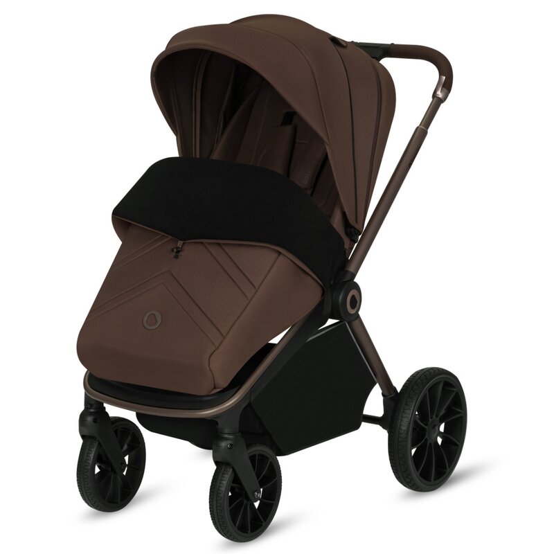 Carucior sport, Lionelo, Mika Plus, Cadru din aluminiu, Copertina XXL, Spatar reglabil in 3 pozitii, Cu accesorii, Pana la 22 kg, 6-48 luni; EN1888-1, EN1888-2 EN1466, Mocha Mousse