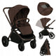 Carucior sport, Lionelo, Mika Plus, Cadru din aluminiu, Copertina XXL, Spatar reglabil in 3 pozitii, Cu accesorii, Pana la 22 kg, 6-48 luni; EN1888-1, EN1888-2 EN1466, Mocha Mousse