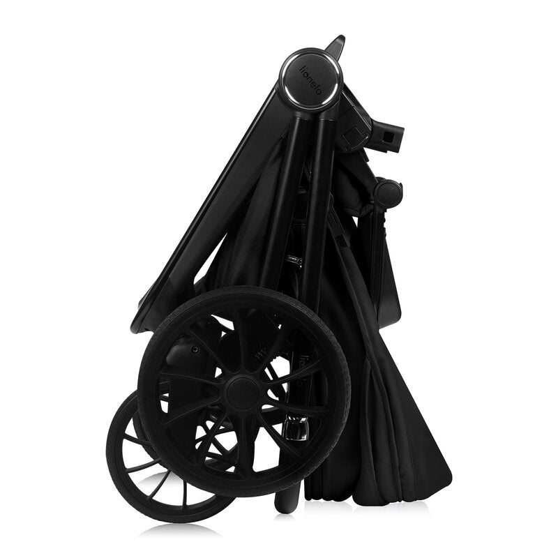 Carucior sport, Lionelo, Mika Plus, Cadru din aluminiu, Copertina XXL, Spatar reglabil in 3 pozitii, Cu accesorii, Pana la 22 kg, 6-48 luni; EN1888-1, EN1888-2 EN1466, Negru