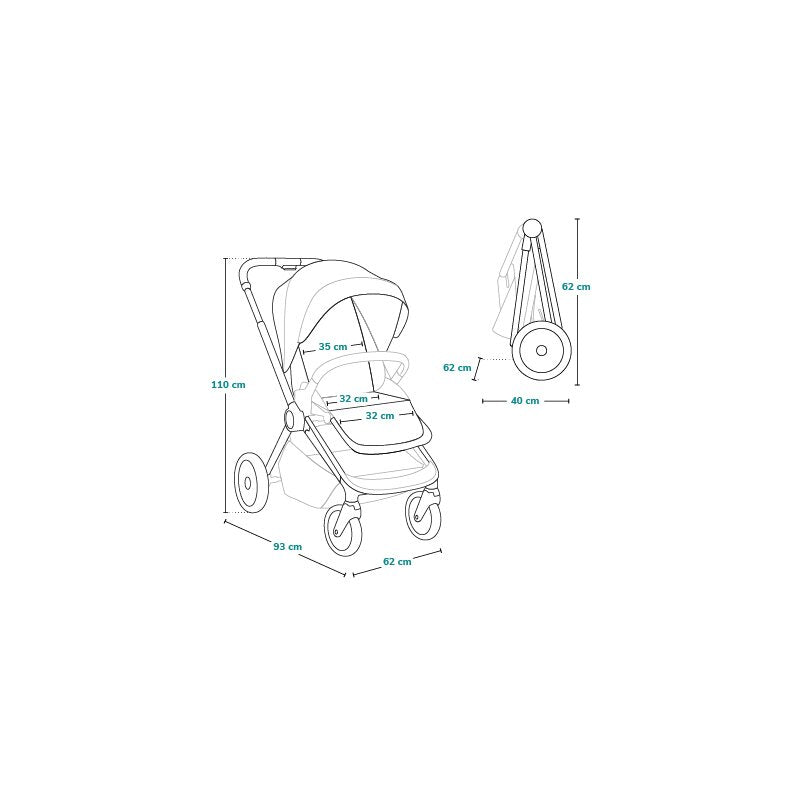 Carucior sport, Lionelo, Mika Plus, Cadru din aluminiu, Copertina XXL, Spatar reglabil in 3 pozitii, Cu accesorii, Pana la 22 kg, 6-48 luni; EN1888-1, EN1888-2 EN1466, Negru