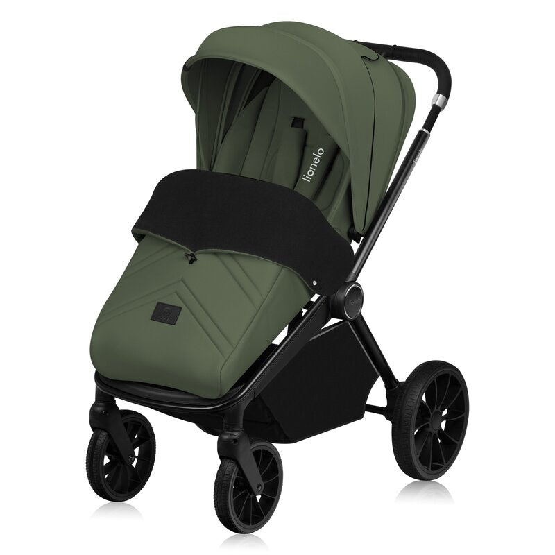 Carucior sport, Lionelo, Mika Plus, Cadru din aluminiu, Cu maner reversibil, Copertina XXL, Spatar reglabil in 3 pozitii, Cu accesorii, Pana la 22 kg, 6-48 luni; EN1888-1, EN1888-2 EN1466, Verde