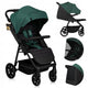 Carucior sport, Lionelo, Mira, Maner reglabil in 5 pozitii, Spatar si suport de picioare reglabile, Plasa de tantari si suport biberon incluse, Pana la 22 kg, 6 luni+, Conform cu EN1888-1, EN1888-2, Testare SGS, Verde