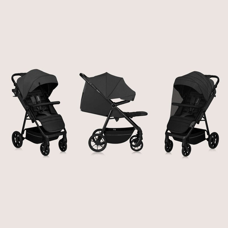 Carucior sport, Lionelo, Mira, Maner reglabil in 5 pozitii, Spatar si suport de picioare reglabile, Plasa de tantari si suport biberon incluse, Pana la 22 kg, 6 luni+, Conform cu EN1888-1, EN1888-2, Testare SGS, Gri - gogobaby.ro