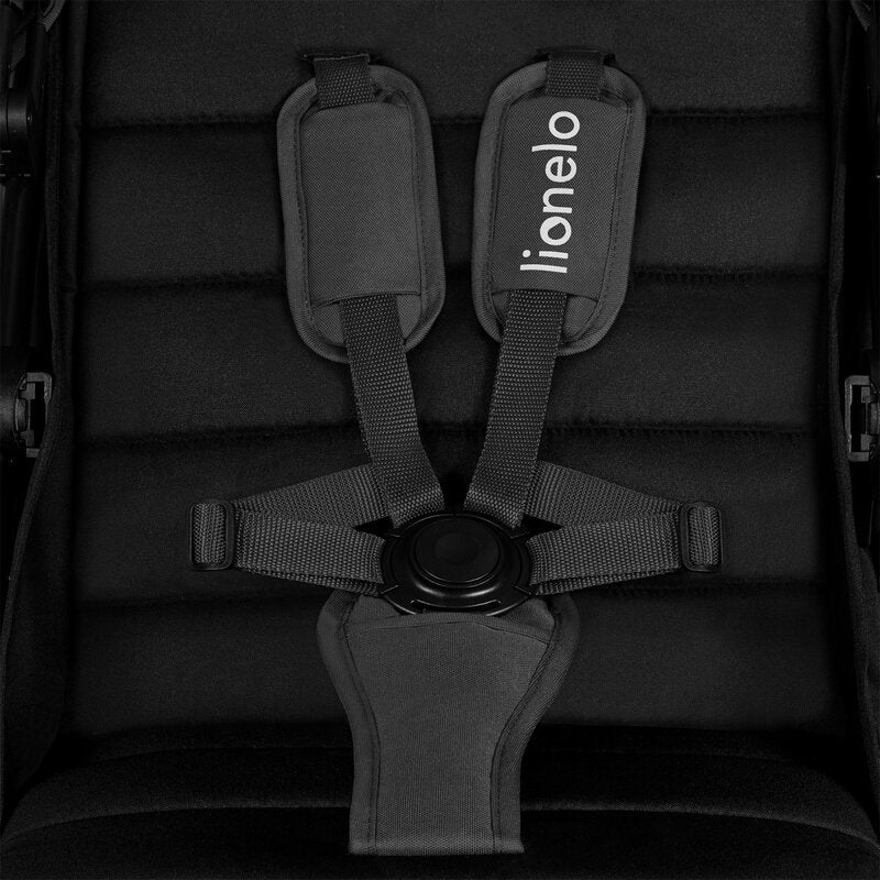 Carucior sport, Lionelo, Mira, Maner reglabil in 5 pozitii, Spatar si suport de picioare reglabile, Plasa de tantari si suport biberon incluse, Pana la 22 kg, 6 luni+, Conform cu EN1888-1, EN1888-2, Testare SGS, Gri