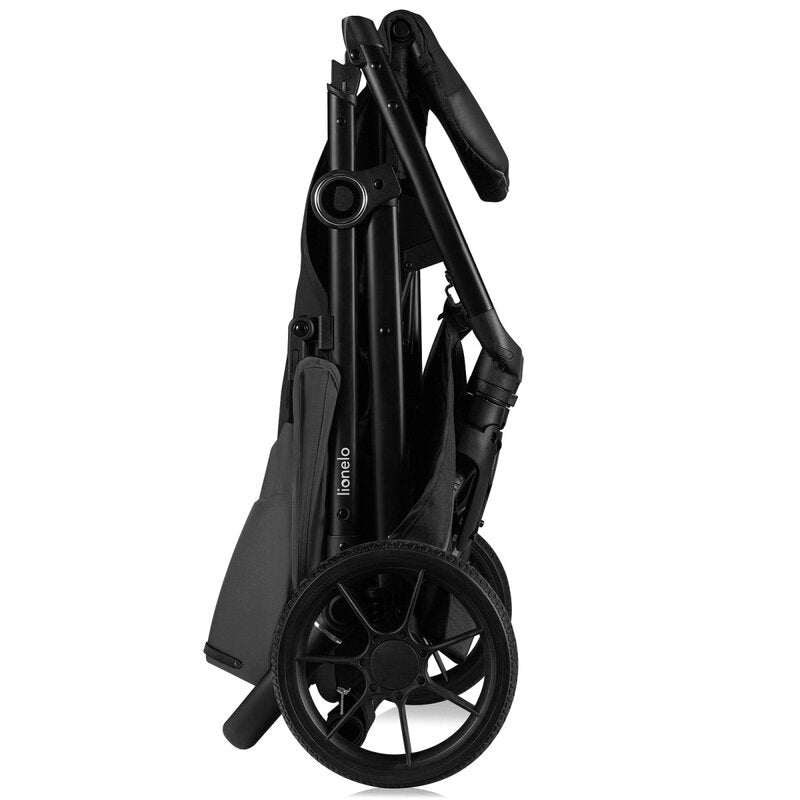 Carucior sport, Lionelo, Mira, Maner reglabil in 5 pozitii, Spatar si suport de picioare reglabile, Plasa de tantari si suport biberon incluse, Pana la 22 kg, 6 luni+, Conform cu EN1888-1, EN1888-2, Testare SGS, Gri