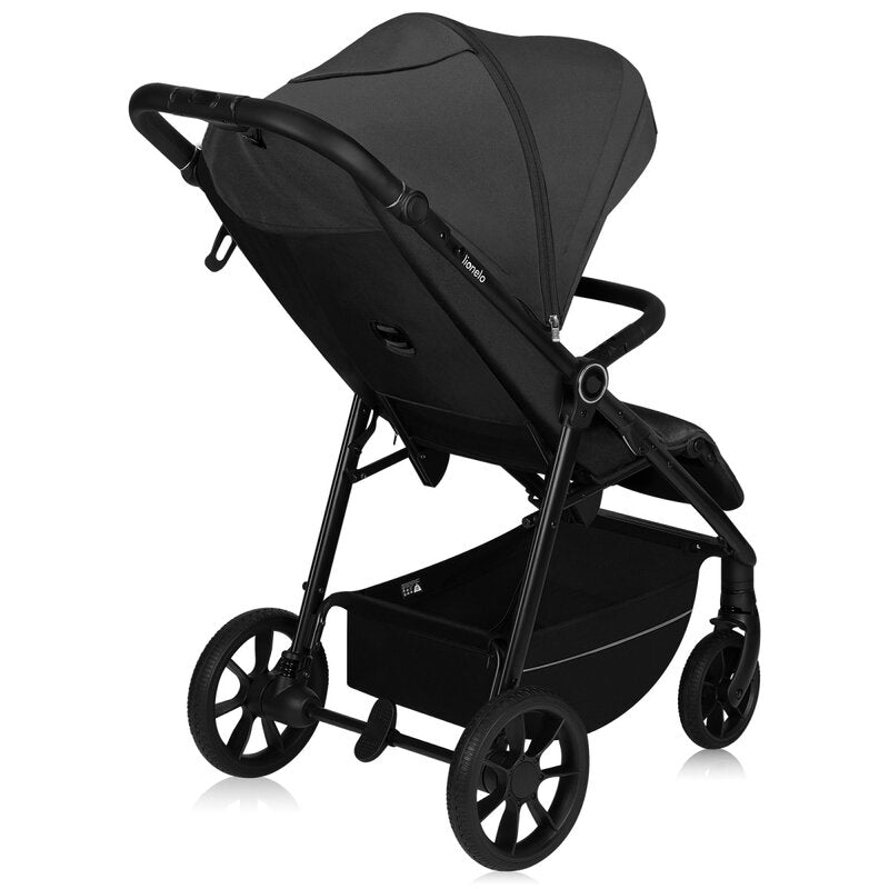 Carucior sport, Lionelo, Mira, Maner reglabil in 5 pozitii, Spatar si suport de picioare reglabile, Plasa de tantari si suport biberon incluse, Pana la 22 kg, 6 luni+, Conform cu EN1888-1, EN1888-2, Testare SGS, Gri