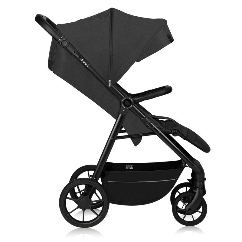 Carucior sport, Lionelo, Mira, Maner reglabil in 5 pozitii, Spatar si suport de picioare reglabile, Plasa de tantari si suport biberon incluse, Pana la 22 kg, 6 luni+, Conform cu EN1888-1, EN1888-2, Testare SGS, Gri - gogobaby.ro