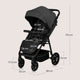 Carucior sport, Lionelo, Mira, Maner reglabil in 5 pozitii, Spatar si suport de picioare reglabile, Plasa de tantari si suport biberon incluse, Pana la 22 kg, 6 luni+, Conform cu EN1888-1, EN1888-2, Testare SGS, Gri