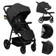 Carucior sport, Lionelo, Mira, Maner reglabil in 5 pozitii, Spatar si suport de picioare reglabile, Plasa de tantari si suport biberon incluse, Pana la 22 kg, 6 luni+, Conform cu EN1888-1, EN1888-2, Testare SGS, Gri