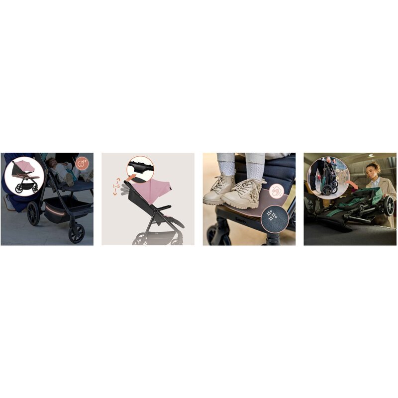 Carucior sport, Lionelo, Mira, Maner reglabil in 5 pozitii, Spatar si suport de picioare reglabile, Plasa de tantari si suport biberon incluse, Pana la 22 kg, 6 luni+, Conform cu EN1888-1, EN1888-2, Testare SGS, Roz - gogobaby.ro