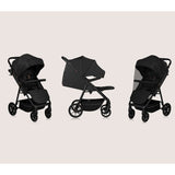 Carucior sport, Lionelo, Mira, Maner reglabil in 5 pozitii, Spatar si suport de picioare reglabile, Plasa de tantari si suport biberon incluse, Pana la 22 kg, 6 luni+, Conform cu EN1888-1, EN1888-2, Testare SGS, Negru