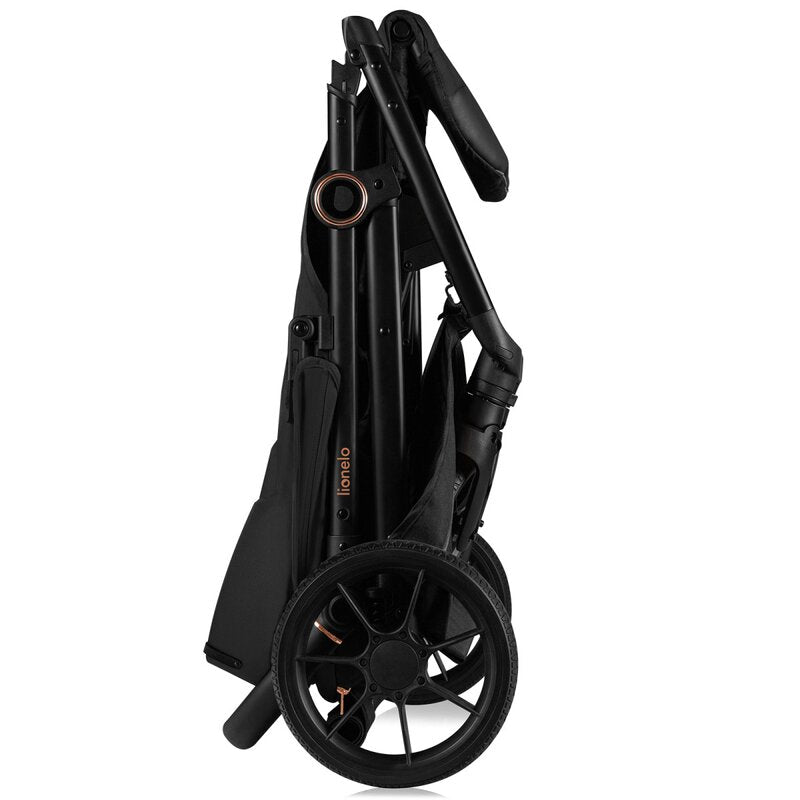Carucior sport, Lionelo, Mira, Maner reglabil in 5 pozitii, Spatar si suport de picioare reglabile, Plasa de tantari si suport biberon incluse, Pana la 22 kg, 6 luni+, Conform cu EN1888-1, EN1888-2, Testare SGS, Negru - gogobaby.ro