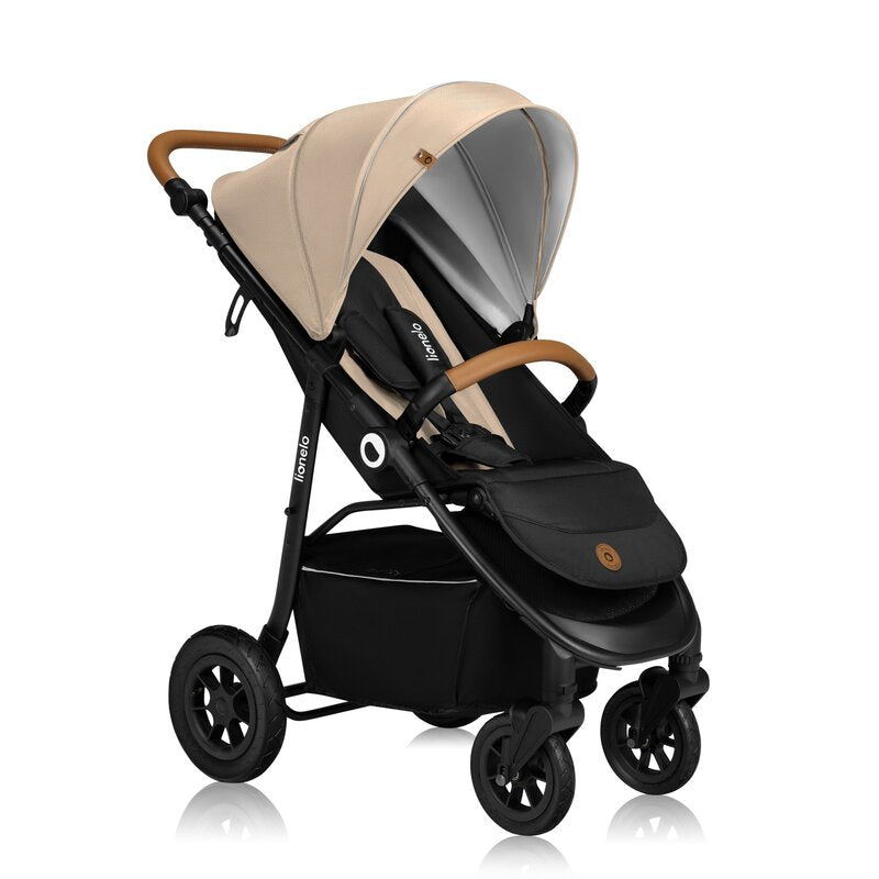 Carucior sport, Lionelo, Natt, De la nastere, Cu accesorii si capotina XXL reglabila, 0 - 22 kg, Conform cu standardele europene de securitate EN1888-1, EN1888-2, Bej - gogobaby.ro