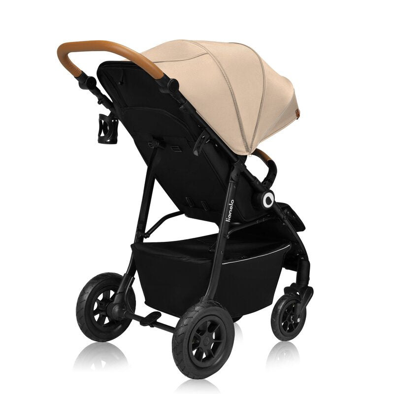 Carucior sport, Lionelo, Natt, De la nastere, Cu accesorii si capotina XXL reglabila, 0 - 22 kg, Conform cu standardele europene de securitate EN1888-1, EN1888-2, Bej