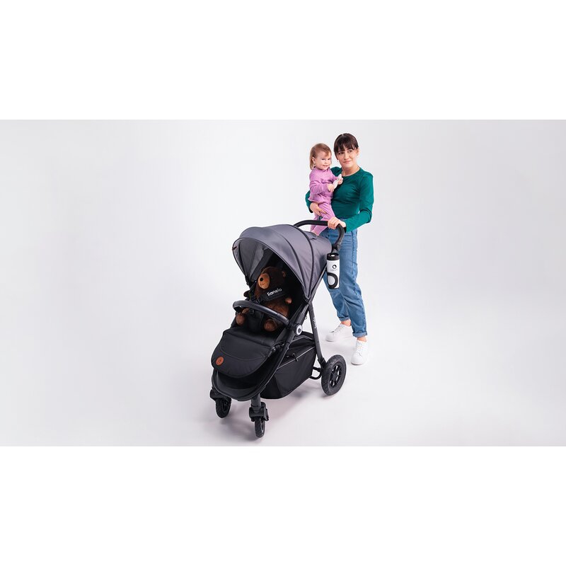 Carucior sport, Lionelo, Natt, De la nastere, Cu accesorii si capotina XXL reglabila, 0 - 22 kg, Conform cu standardele europene de securitate EN1888-1, EN1888-2, Bej - gogobaby.ro