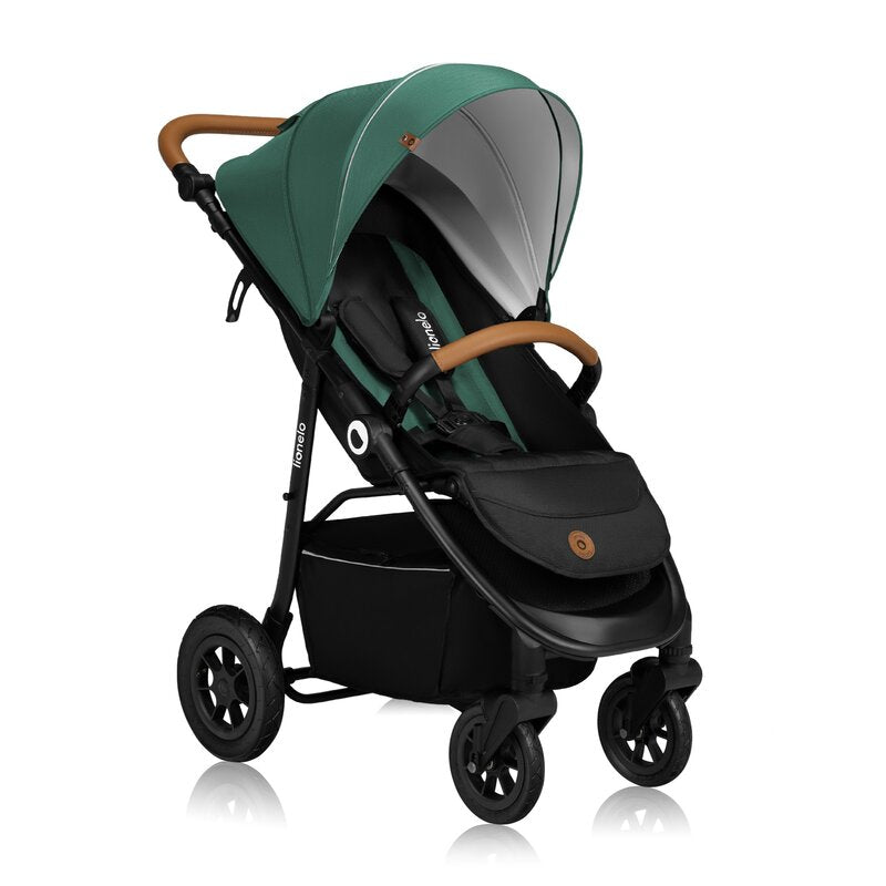Carucior sport, Lionelo, Natt, De la nastere, Cu accesorii si capotina XXL reglabila, 0 - 22 kg, Conform cu standardele europene de securitate EN1888-1, EN1888-2, Verde - gogobaby.ro