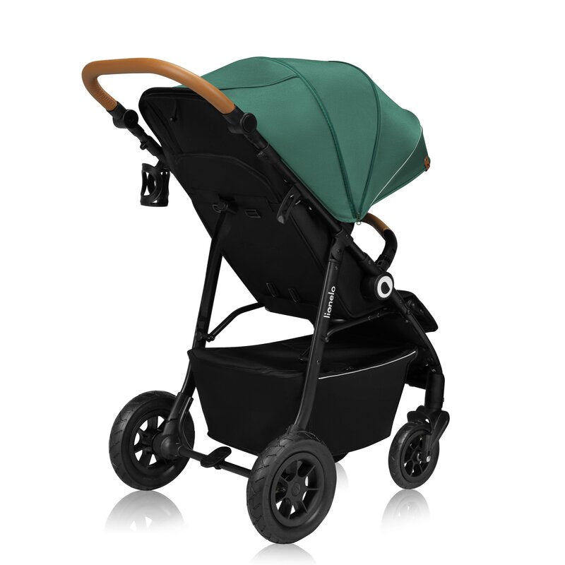 Carucior sport, Lionelo, Natt, De la nastere, Cu accesorii si capotina XXL reglabila, 0 - 22 kg, Conform cu standardele europene de securitate EN1888-1, EN1888-2, Verde - gogobaby.ro