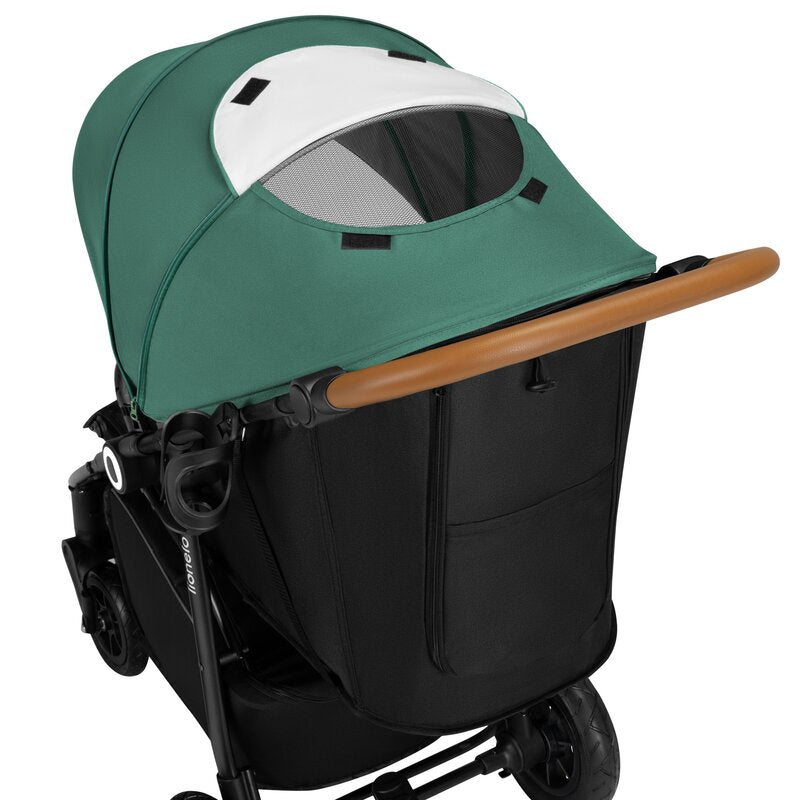 Carucior sport, Lionelo, Natt, De la nastere, Cu accesorii si capotina XXL reglabila, 0 - 22 kg, Conform cu standardele europene de securitate EN1888-1, EN1888-2, Verde - gogobaby.ro