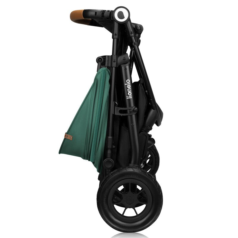 Carucior sport, Lionelo, Natt, De la nastere, Cu accesorii si capotina XXL reglabila, 0 - 22 kg, Conform cu standardele europene de securitate EN1888-1, EN1888-2, Verde - gogobaby.ro