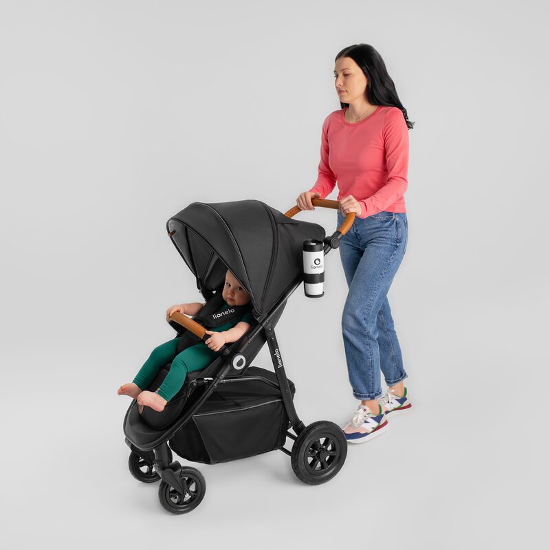 Carucior sport, Lionelo, Natt, De la nastere, Cu accesorii si capotina XXL reglabila, 0 - 22 kg, Conform cu standardele europene de securitate EN1888-1, EN1888-2, Verde