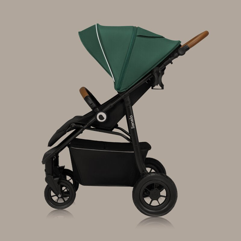 Carucior sport, Lionelo, Natt, De la nastere, Cu accesorii si capotina XXL reglabila, 0 - 22 kg, Conform cu standardele europene de securitate EN1888-1, EN1888-2, Verde - gogobaby.ro