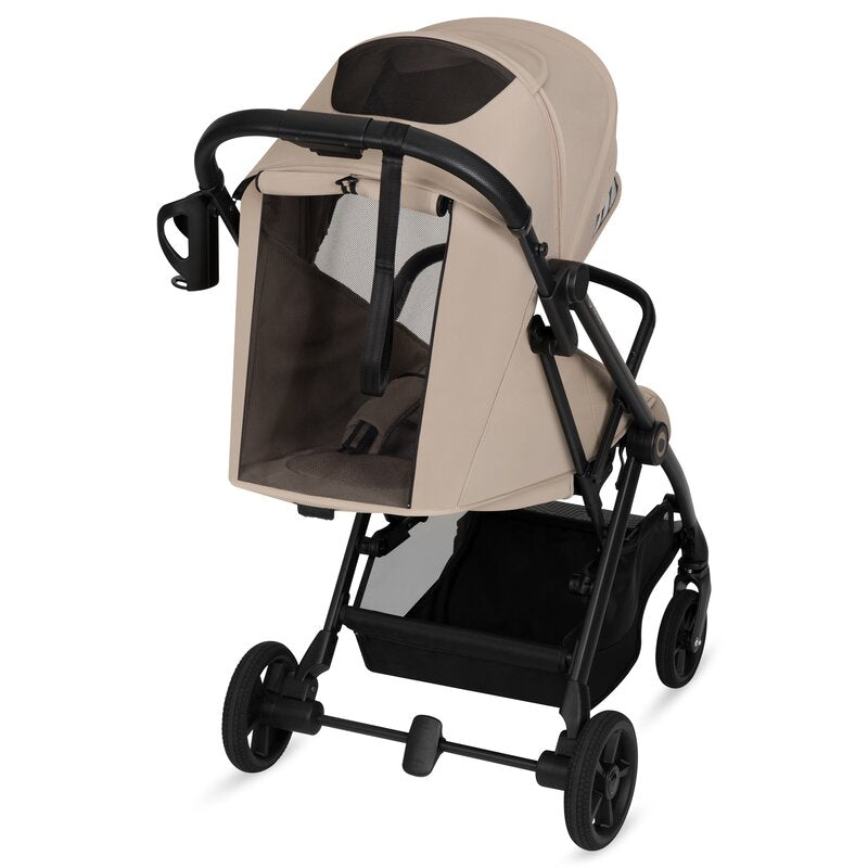 Carucior sport, Lionelo, Tansi, Pliere automata, Ultracompact, Manevrare cu o mana, Roti cu tehnologie GravelTech, Spatar si suport picioare reglabile, 6-48 luni, Sustine 22 kg, Bej