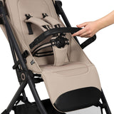 Carucior sport, Lionelo, Tansi, Pliere automata, Ultracompact, Manevrare cu o mana, Roti cu tehnologie GravelTech, Spatar si suport picioare reglabile, 6-48 luni, Sustine 22 kg, Bej