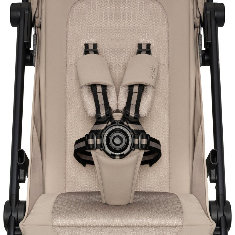 Carucior sport, Lionelo, Tansi, Pliere automata, Ultracompact, Manevrare cu o mana, Roti cu tehnologie GravelTech, Spatar si suport picioare reglabile, 6-48 luni, Sustine 22 kg, Bej