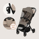 Carucior sport, Lionelo, Tansi, Pliere automata, Ultracompact, Manevrare cu o mana, Roti cu tehnologie GravelTech, Spatar si suport picioare reglabile, 6-48 luni, Sustine 22 kg, Bej