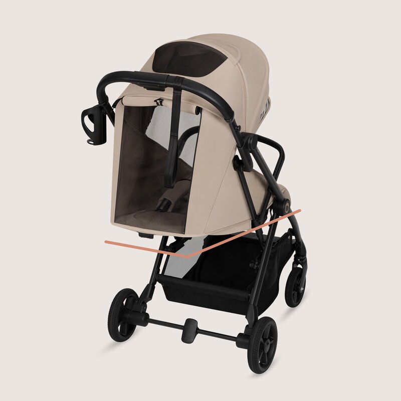 Carucior sport, Lionelo, Tansi, Pliere automata, Ultracompact, Manevrare cu o mana, Roti cu tehnologie GravelTech, Spatar si suport picioare reglabile, 6-48 luni, Sustine 22 kg, Bej